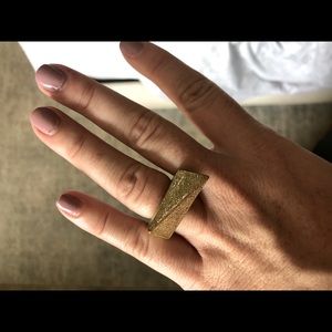 BCBG MaxAzria gold triangle ring size 8